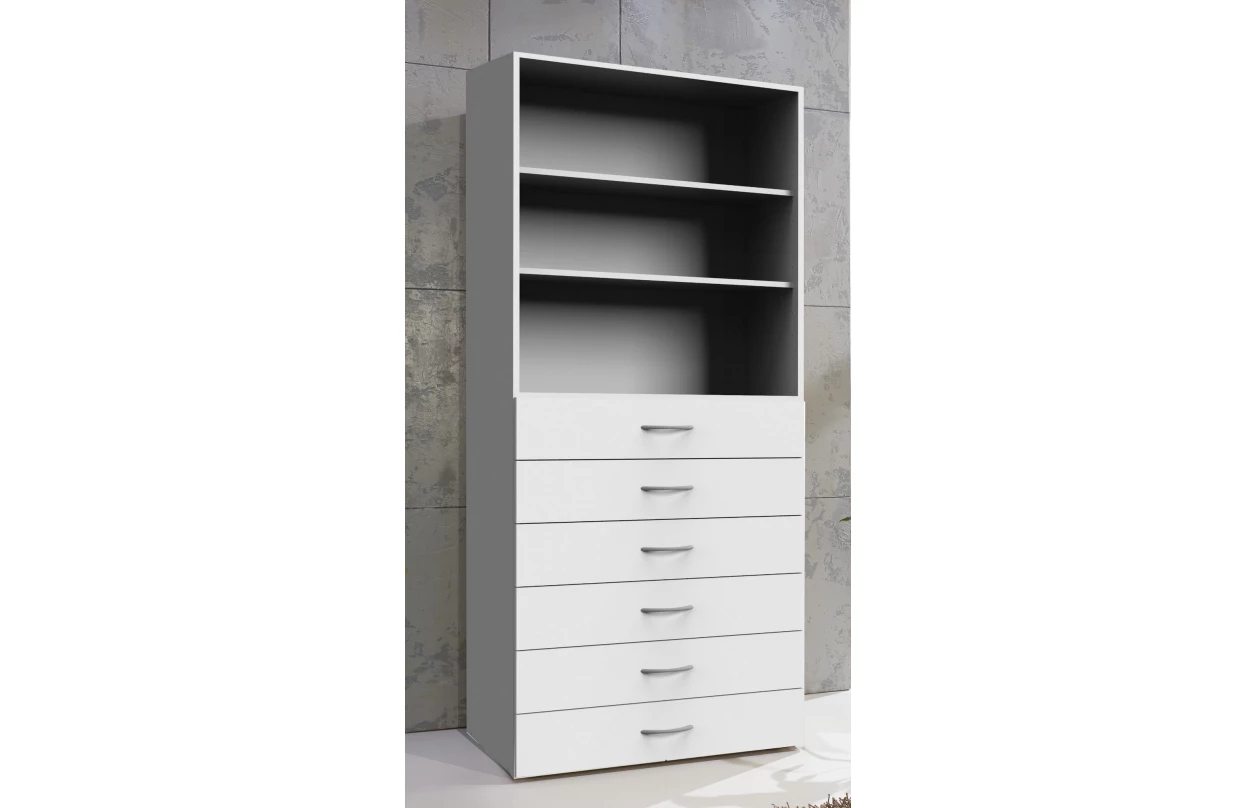 Policová skriňa Multiraum, 70 cm, biela 24