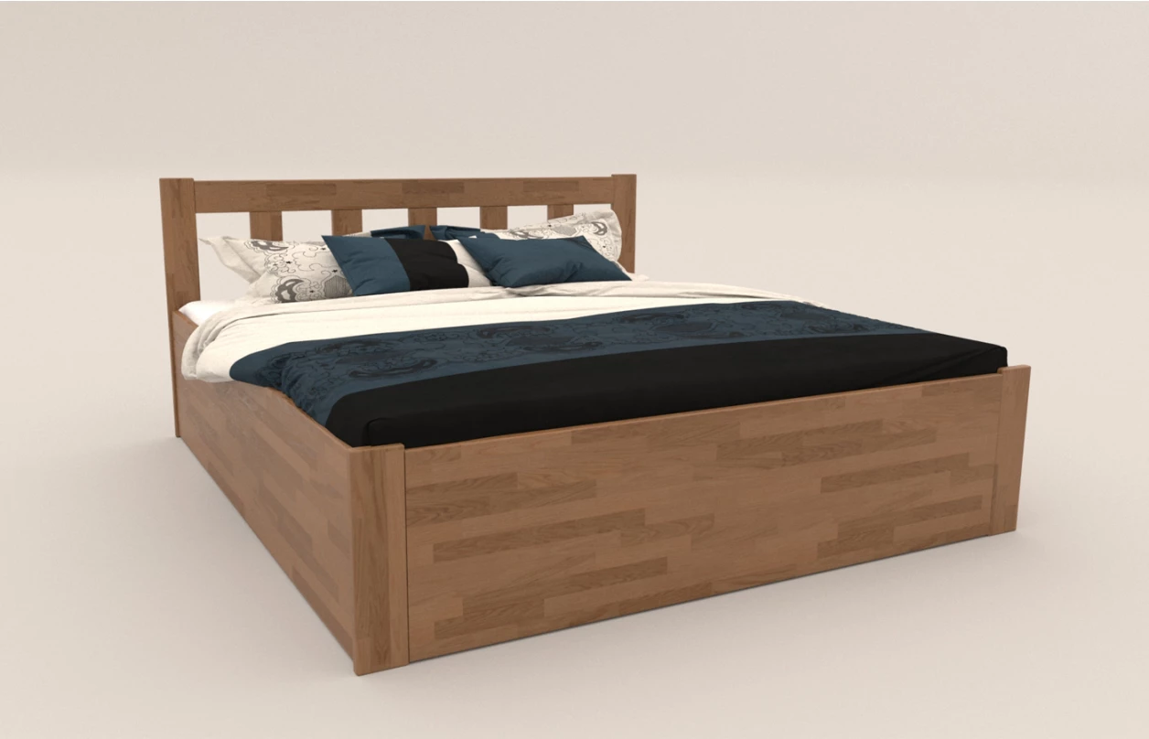 Posteľ s úložným priestorom Tema Box 180x200 cm, prírodný buk 1