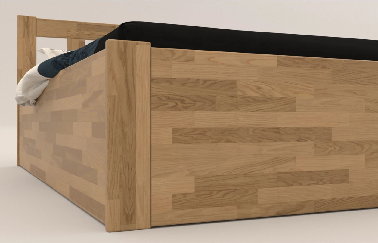 Posteľ s úložným priestorom Tema Box 180x200 cm, prírodný buk 2