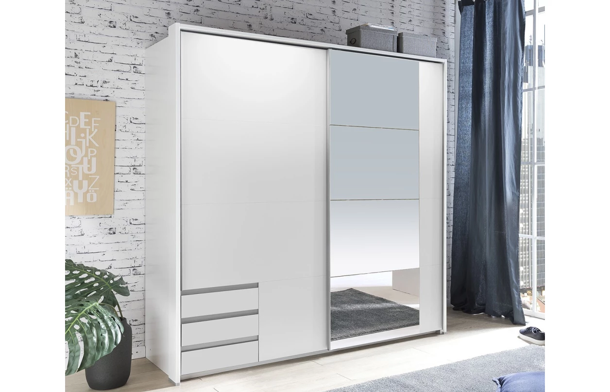 Paspartový rám k šatníkovej skrini Emden, 138 cm, biely 9