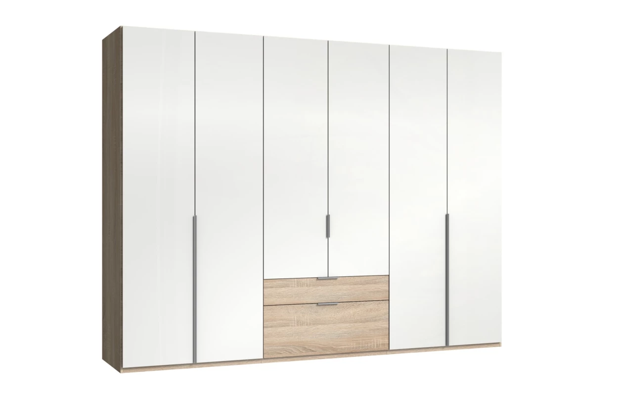 Šatníková skriňa New York D, 135 cm, biela / biely lesk 15
