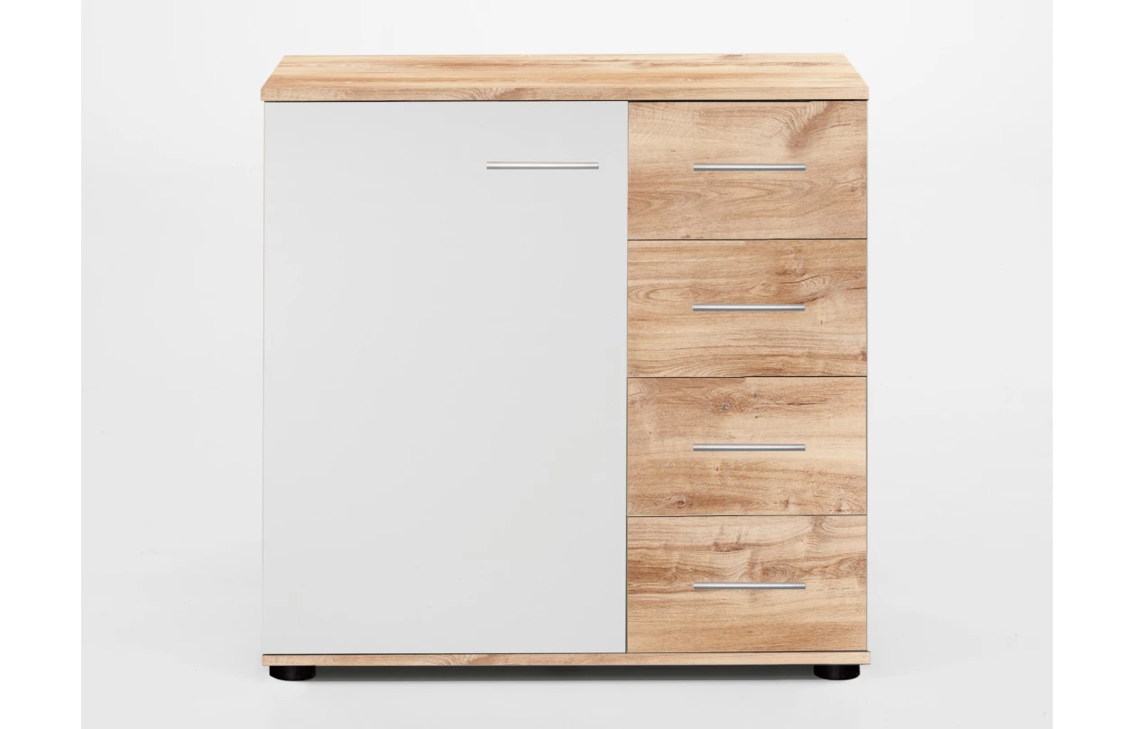 Posteľ s nočnými stolíkmi Nora 180x200 cm, biela/grafitová 5