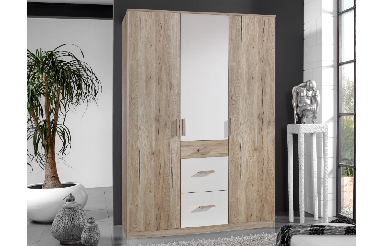 Šatníková skriňa Cariba, 90 cm, dub san remo/biela 13