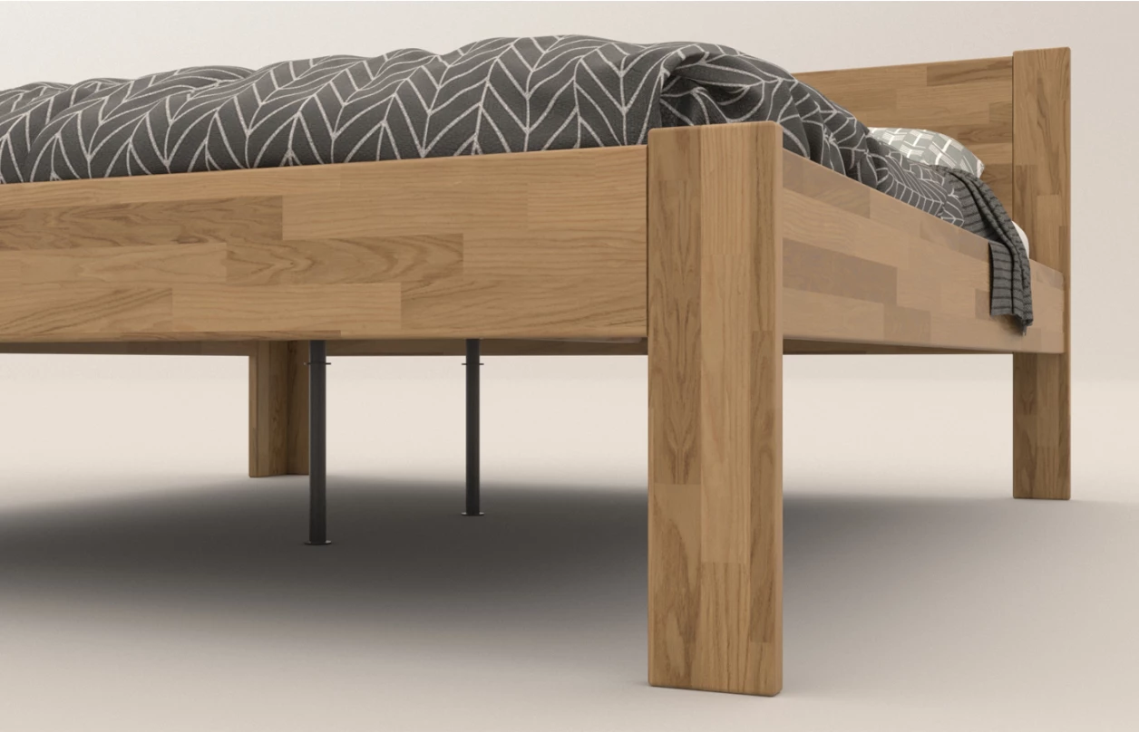 Rohová posteľ so  zástenou vľavo Fava L 180x200 cm, bieleny buk 2