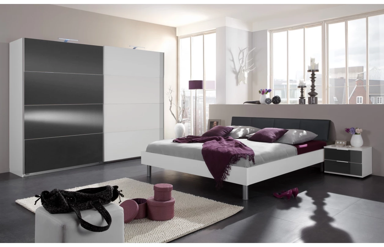 Nočný stolík Easy Plus, biely/zrkadlo 13