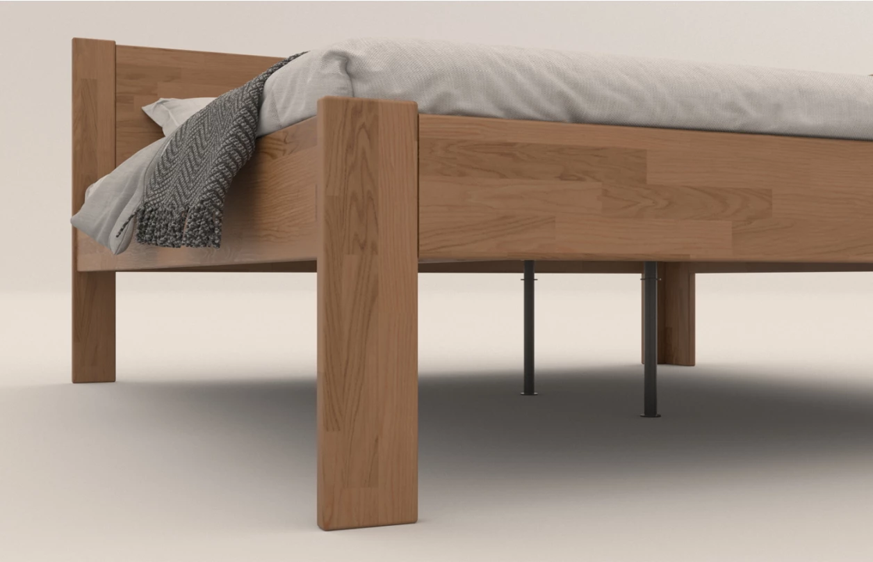 Rohová posteľ so zástenou vpravo Fava P 180x200 cm, bielený buk 2