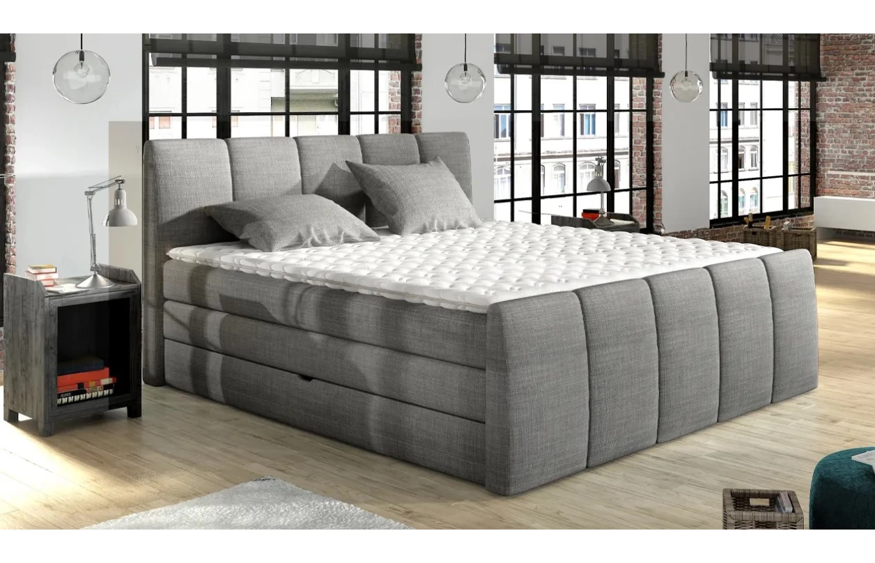 Posteľ boxspring Fresco 180x200 cm, petrolejová látka 1