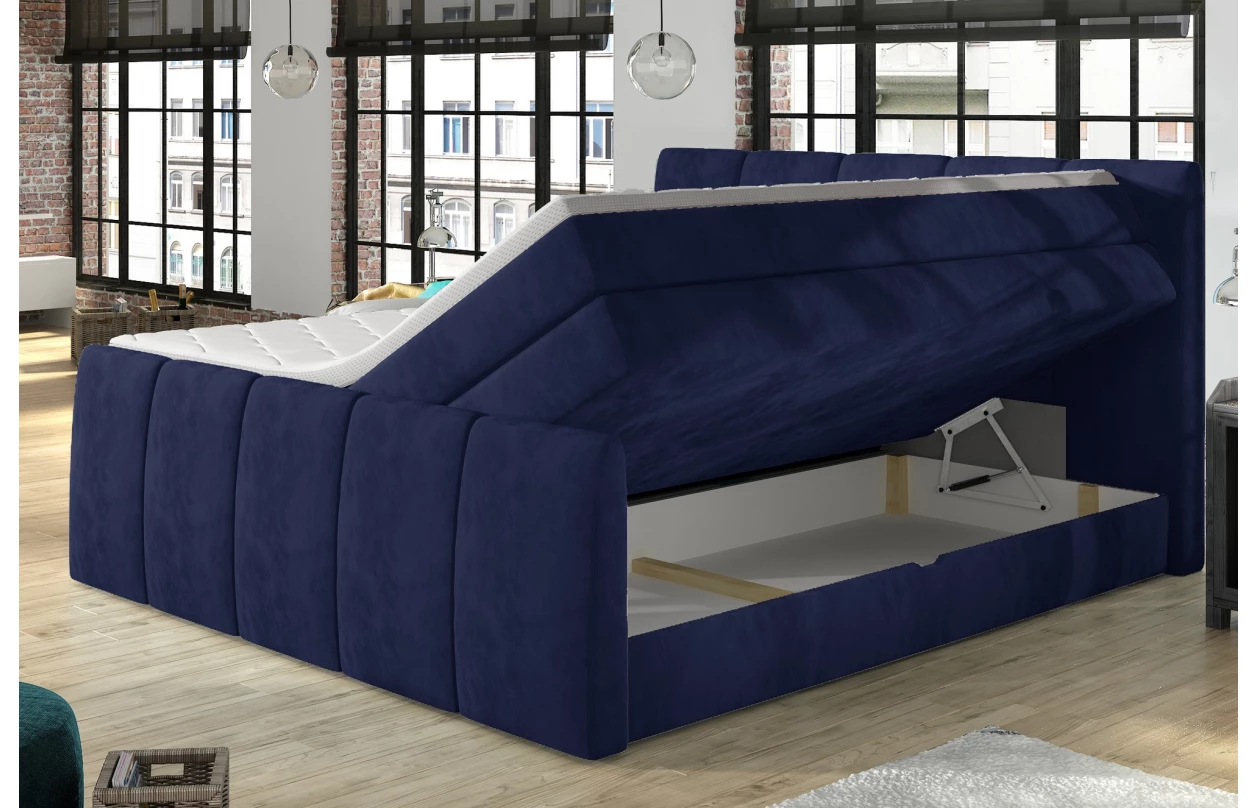 Posteľ boxspring Fresco 180x200 cm, petrolejová látka 10