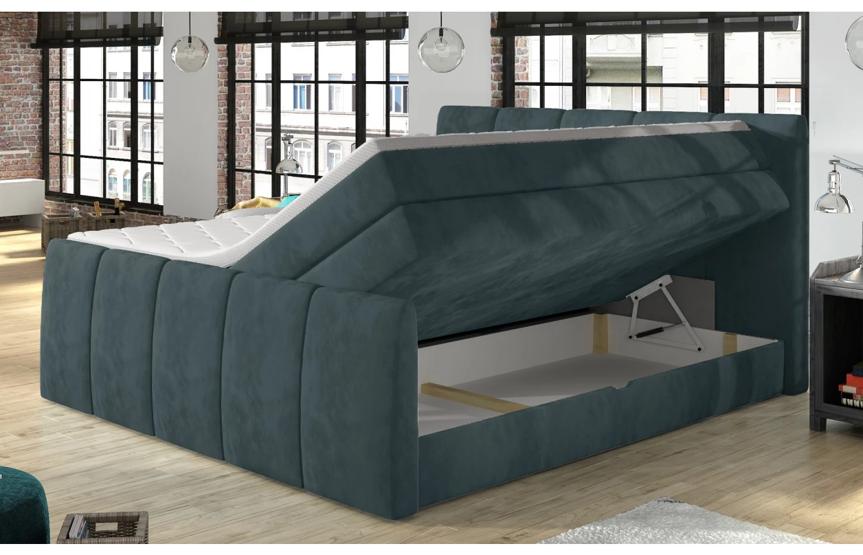 Posteľ boxspring Fresco 180x200 cm, petrolejová látka 11