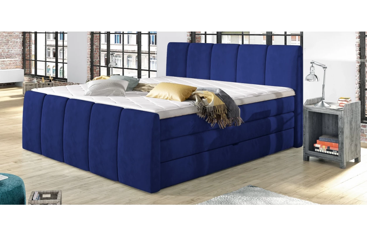 Posteľ boxspring Fresco 180x200 cm, tmavo šedá látka 4