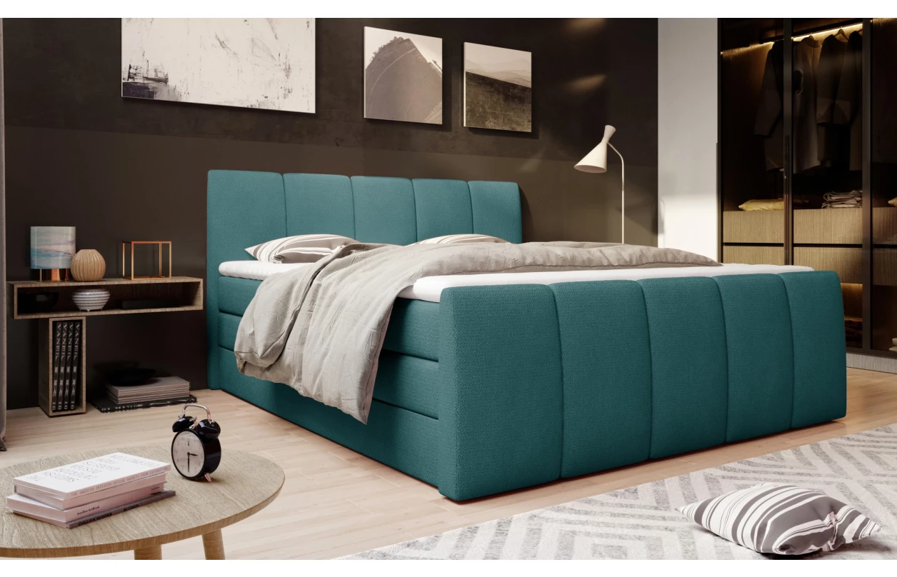Posteľ boxspring Fresco 180x200 cm, tmavo šedá látka 15