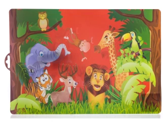 Detské prestieranie Zvieratká zo zoo 43 cm, červené