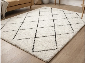 Koberec Ideal Shaggy 80x150 cm, diamant krémový/čierny