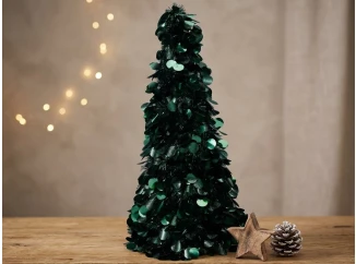 Vianočná dekorácia Stromček zo strapcov 60 cm, zelená