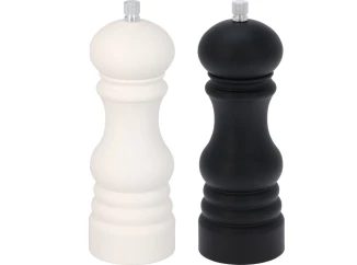 Soľnička a korenička 17,5 cm, čierna/biela