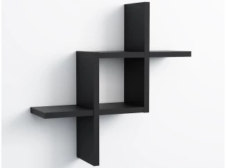 Nástenný regál/polica Geometry, čierny