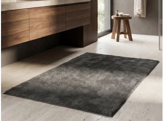 Kúpeľňová predložka 50x80 cm, antracitová, sherpa fleece