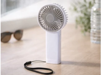 Ručný ventilátor USB nabíjanie, biely, 6,5x14 cm