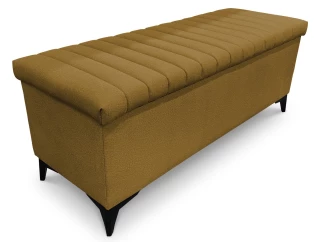 Úložná lavica/periňák Joy, šírka 139 cm, horčicovo žltá látka