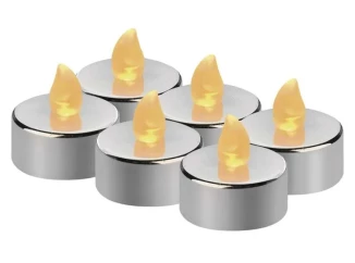 LED sviečky (6 ks) strieborné