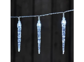 Vianočné girlanda LED 10x cencúľ, 1,35 m, studená biela