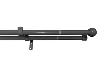 Garniža dvojradová Lory 200-350 cm, čierny nikel