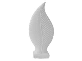 Dekorácia list 38 cm, biela