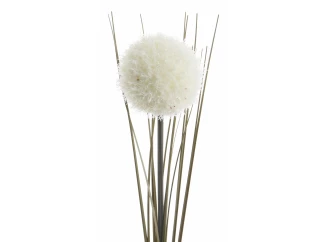 Umelá kvetina Okrasný cesnak 66 cm, biela