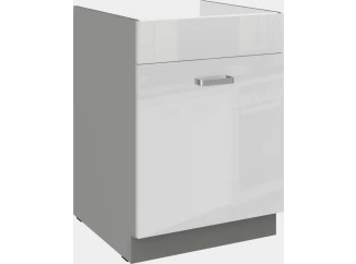 Kuchynská drezová skrinka Bianka 60ZL, 60 cm, biely lesk
