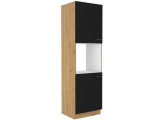 Kuchynská skriňa pre vstavanú rúru Modena,60 cm, dub artisan/čierna