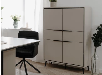 Vysoká komoda Garrone 90 cm, piesková