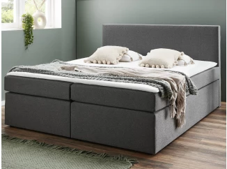 Postel boxspring Aston 160x200 cm, stredne šedá látka