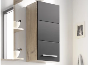 Nástenná kúpeľňová skrinka Vista 34 cm, dub viking/čierna