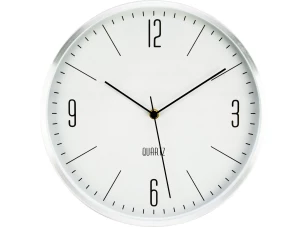 Nástenné hodiny 30 cm, strieborný kov