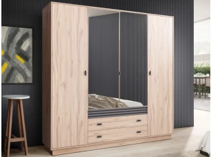 Šatníková skriňa s otočnými dverami Ancona, 200 cm, dub estana/antracit
