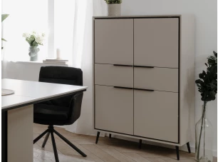 Vysoká komoda Garrone 90 cm, piesková