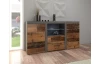 Komoda so zásuvkami Rumba, vintage optika kovu/dreva