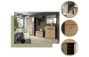Predsieňová skriňa so zrkadlom Cano, 65 cm, šedá/dub artisan