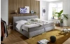 Veľká rodinná posteľ boxspring Cody 240x200 cm, holubia šedá látka