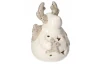 Vianočná dekorácia Sobík LED, biely porcelán