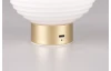 LED stolná lampa nabíjacia Earl 14 cm, biele sklo