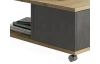 Konferenčný stolík so zásuvkami Twin, dub artisan/vintage optika kovu