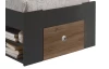 Posteľ s nočným stolíkom Stefan 90x200 cm,  dub flagstaff/grafit
