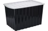Úložný box s vekom 40x23 cm, čierny, recyklovaný plast