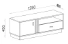 TV skrinka Ancona, 125 cm, dub estana/antracit