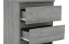 Skrinka/vysoký nočný stolík Carlos 40 cm, šedý beton, 3 zásuvky