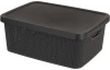 Úložný box s vekom Diamond 13 l, čierny/biely