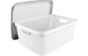Úložný box s vekom Diamond 13 l, čierny/biely