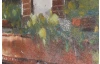 Ručne maľovaný obraz Domček 150x50 cm, výrazná štruktúra