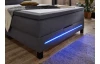 Postel boxspring s osvetlením Jefferson 140x200 cm, antracitová látka